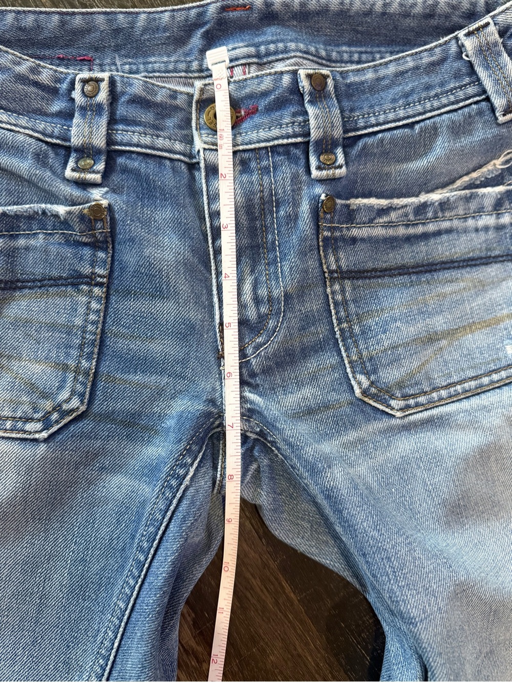 Diesel Distressed Patch Pocket Straight Leg Jeans Size 27 - Picture 8 of 10
